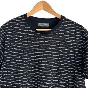 PRIMARK Men’s Black & White Graphic Computer T-Shirt Large